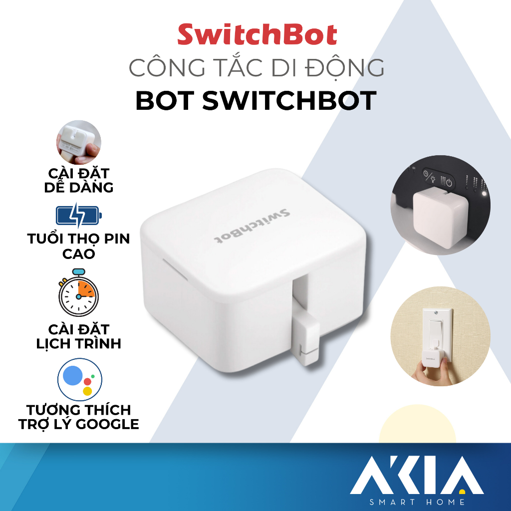 Công tắc thông minh SwitchBot Bot - Điều khiển từ xa, cài đặt hẹn giờ, tương thích Google, Alexa Hot