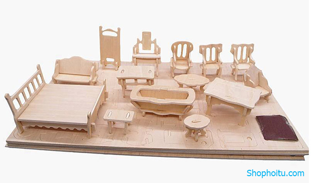 Đồ chơi ghép hình 3D bằng gỗ 184 chi tiết cho bé