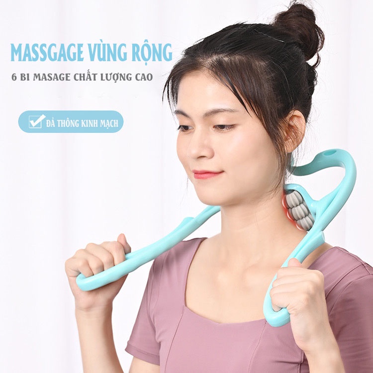 Dụng Cụ Massage Cổ Vai Gáy 6 Bi Cầm Tay Giúp Giảm Đau Tê Nhức Mỏi Hiệu Quả Hot