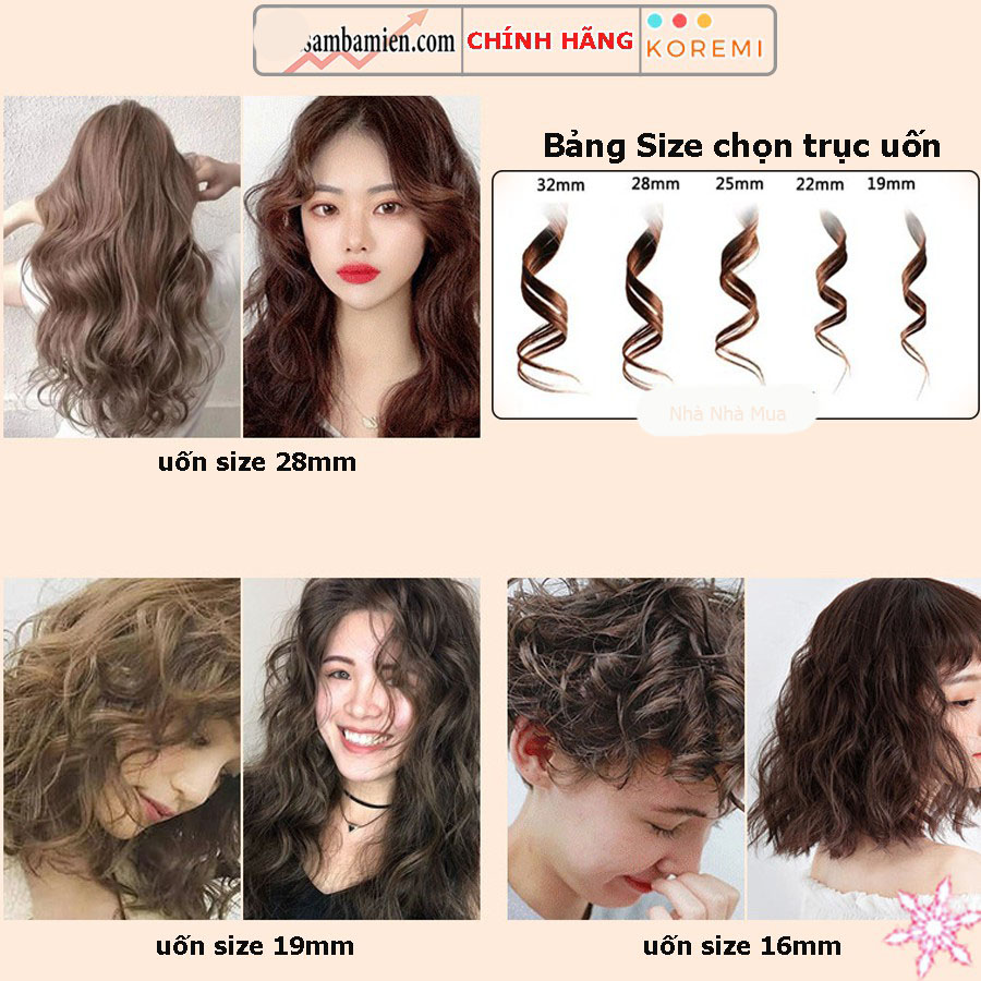 Máy uốn tóc xoăn lọn cao cấp Hàn Quốc KOREMI NA-886 Chỉnh nhiệt chuẩn salon tóc xoay trục 360 độ