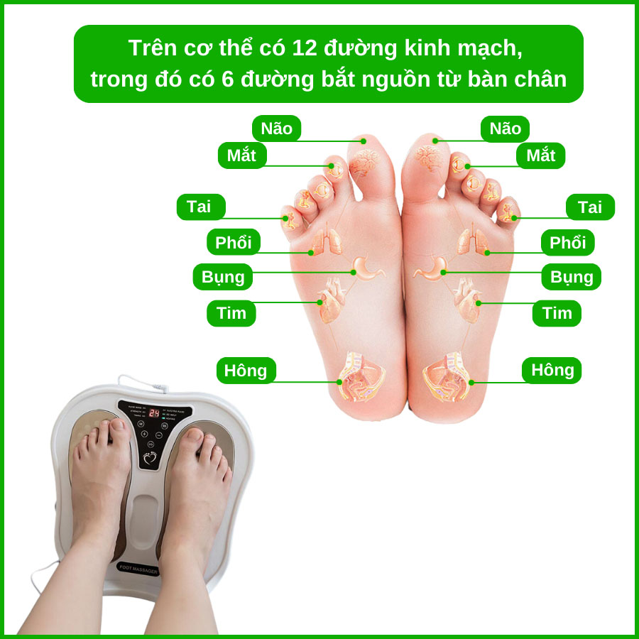 Máy massage bàn chân xung điện HM-C9 tác động huyệt đạo bàn chân giảm đau mỏi, tê bì