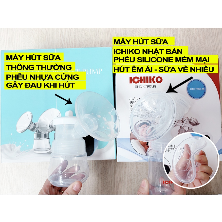 Máy Hút Sữa Điện Đôi ICHIKO Nhật Bản Bản Cao Cấp (Massage;Kích sữa;Vắt Kiệt)