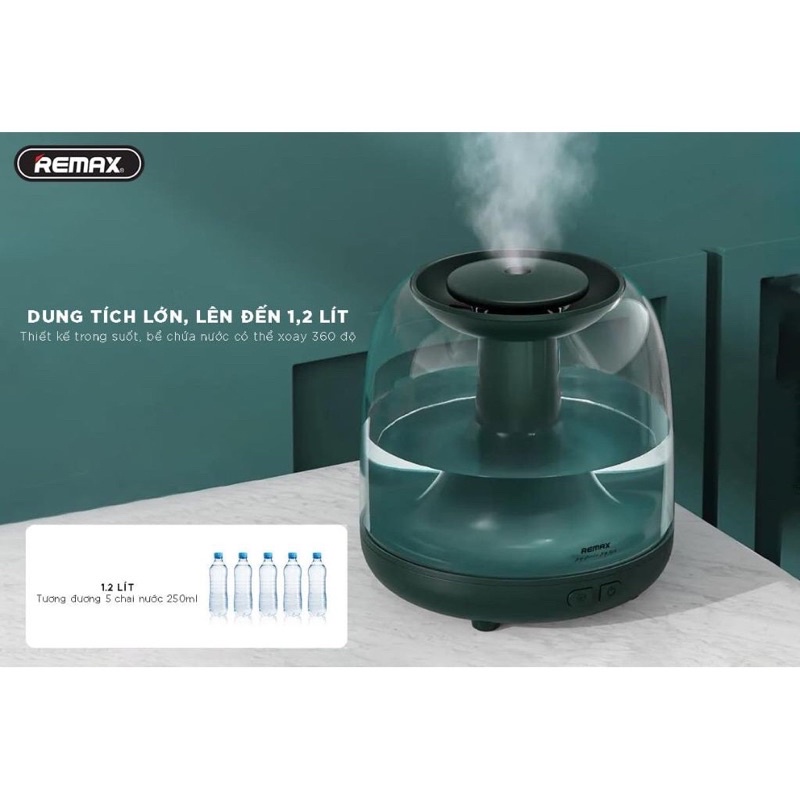 Máy phun sương và xông tinh dầu tạo độ ẩm không khí Remax có đèn ngủ chính hãng  Hot