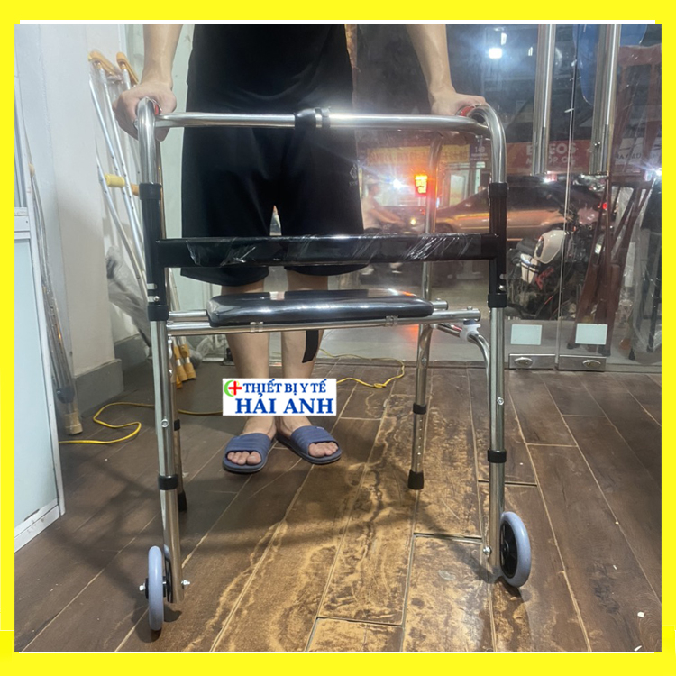 Khung Tập Đi Cho người Gi&agrave; C&oacute; B&aacute;nh Xe C&oacute; Ghế Ngồi H&agrave;ng Nhập Khẩu Cao Cấp