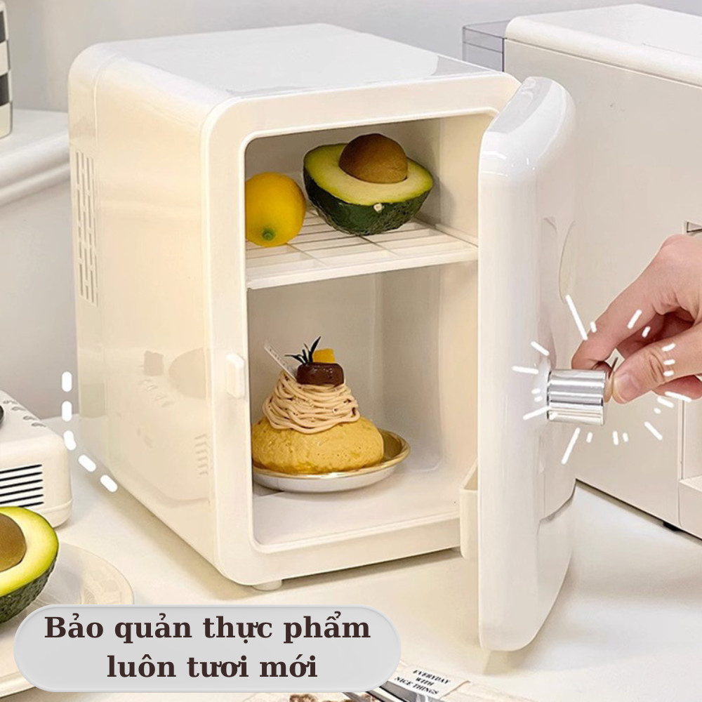 Tủ Lạnh Mini Đựng Mỹ Phẩm, Tủ Để Ô Tô Dung Tích Lớn 6 Lít, Tiết Kiệm Điện Làm Lạnh Nhanh Cao Cấp