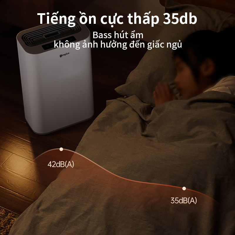 Máy Hút Ẩm Simplus Dung Tích lớn 2.5L màn hình LCD Tặng kèm 1 hộp thơm phòng CUSH002 Siêu Hot
