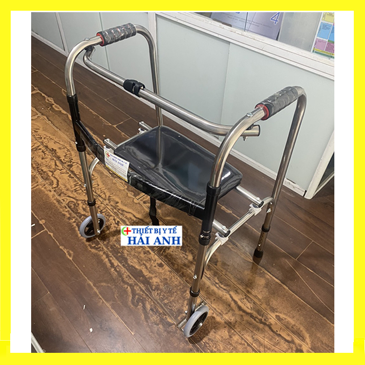 Khung Tập Đi Cho người Gi&agrave; C&oacute; B&aacute;nh Xe C&oacute; Ghế Ngồi H&agrave;ng Nhập Khẩu Cao Cấp