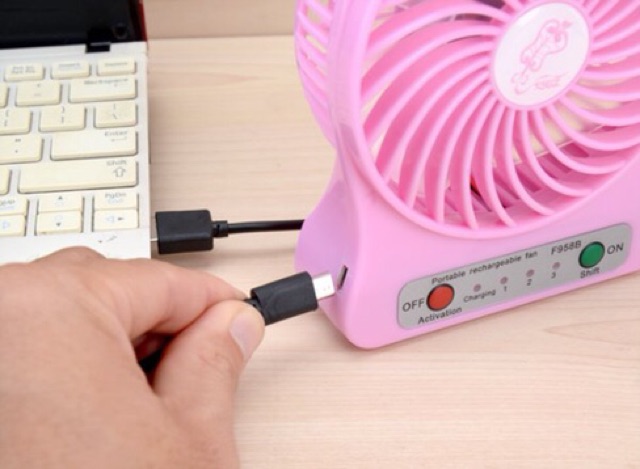 Quạt Sạc Tích Điện USB Mini Fan Tiện Dụng
