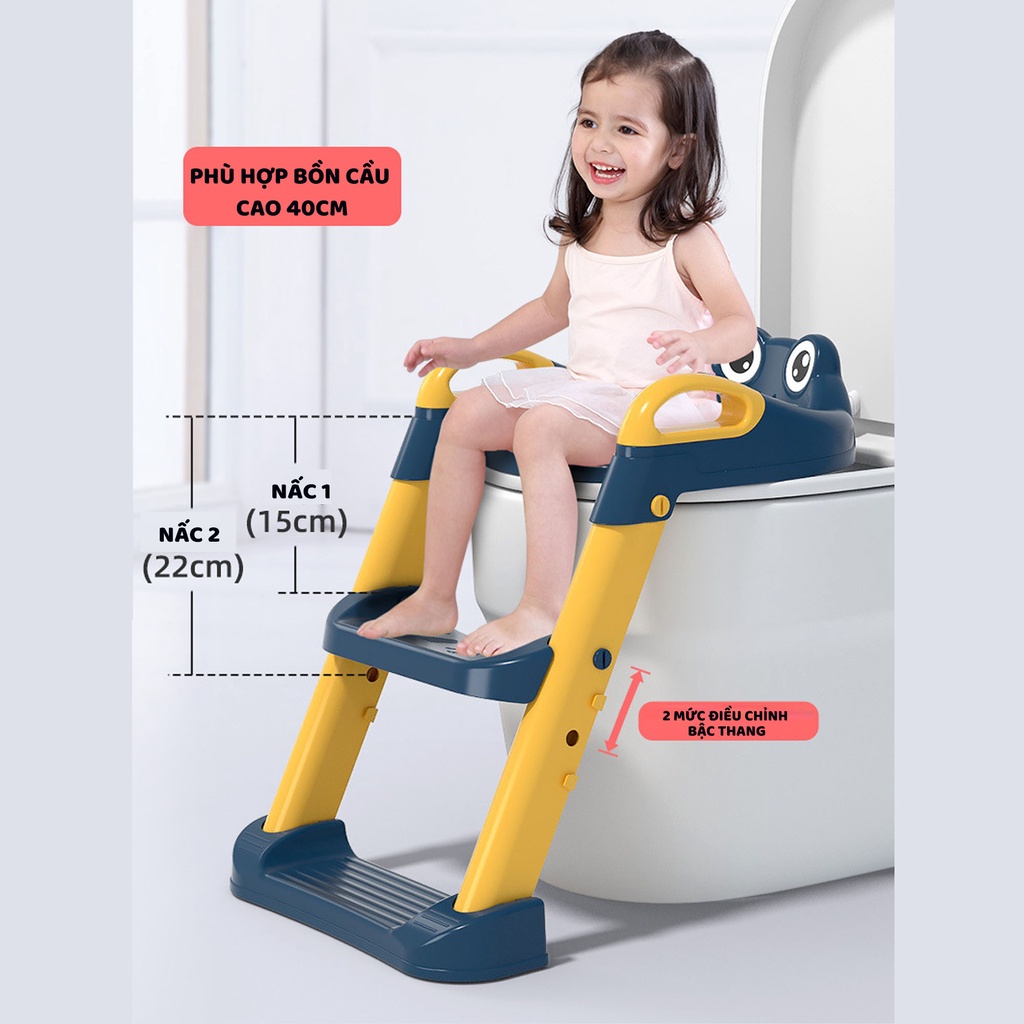 Thang bô vệ sinh  W1 có nắp thu nhỏ bồn cầu gấp gọn tiện lợi dùng cho bé trai và bé gái có sẵn tay vịn đi kèm