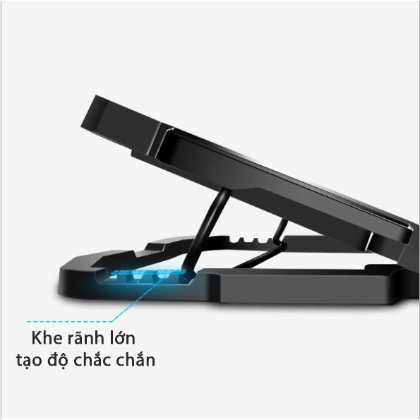Đế Tản Nhiệt Laptop C&ocirc;ng Suất Cao Mạnh Mẽ &Ecirc;m Du M&agrave;n H&igrave;nh LED Điều Khiển 6 Cấp Độ