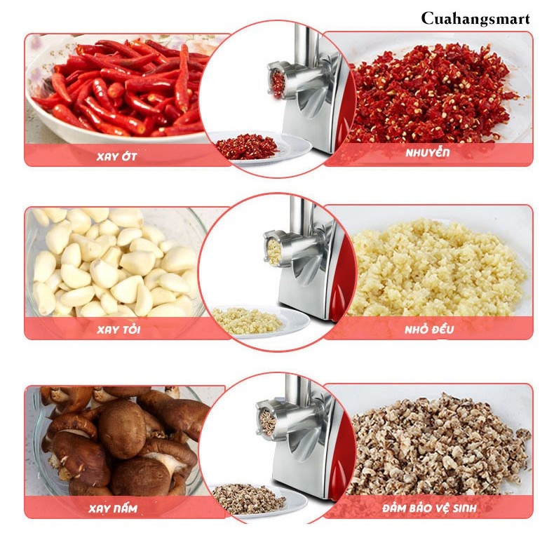 Máy làm xúc xích, giò, chả Xay thịt tự động đa chức năng, có thể cắt thái rau củ quả Hot