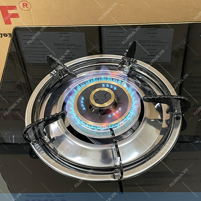 Bếp gas âm mặt kính chén đồng FUJIPAN FJ-8990-BL  Đánh lửa IC Cao Cấp