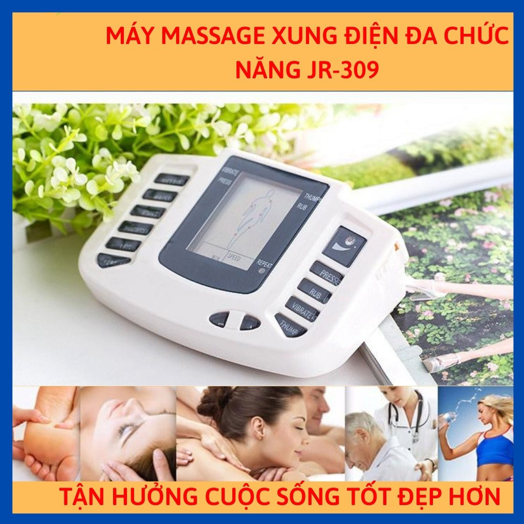 Máy massage body xung điện 16 miếng dán và dép massage