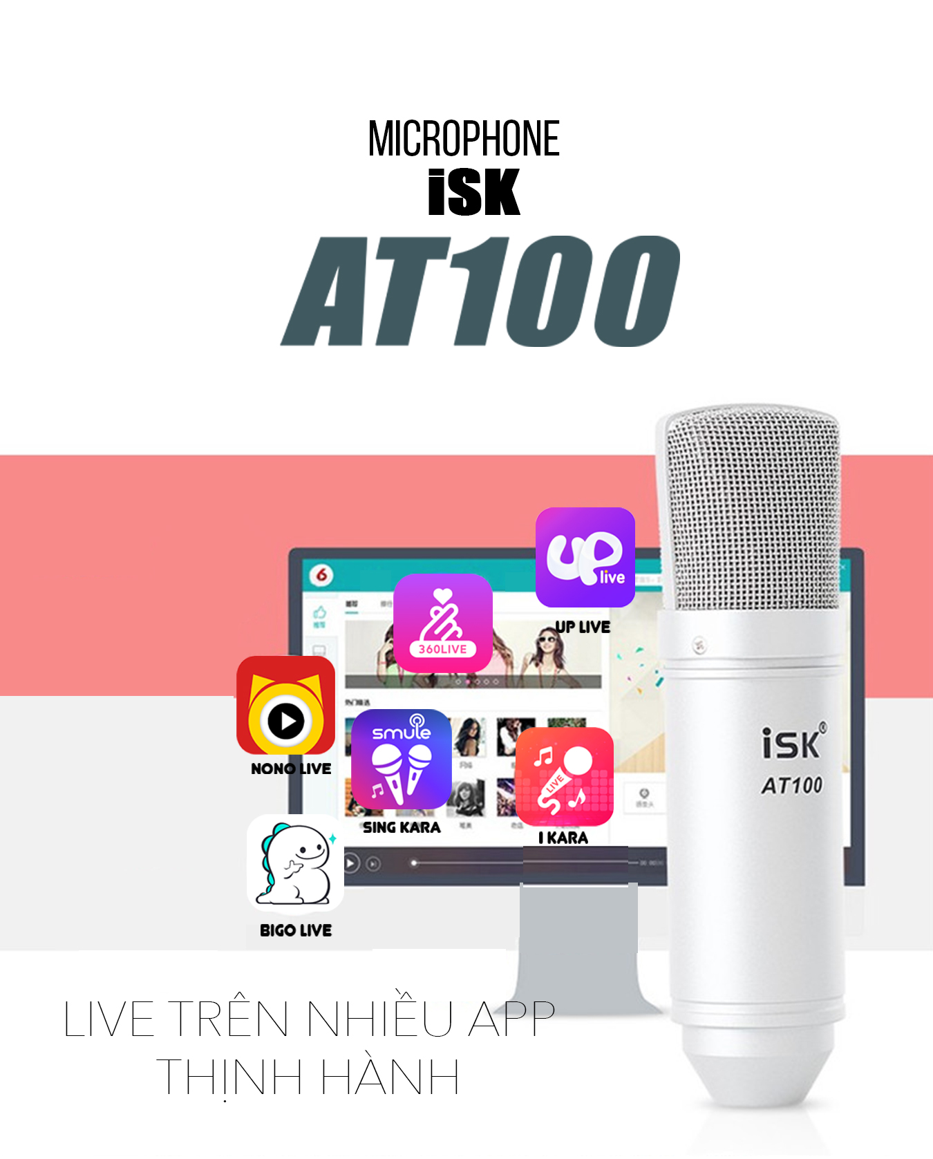 MIC THU ÂM ISK AT-100 Livestream Chính Hãng