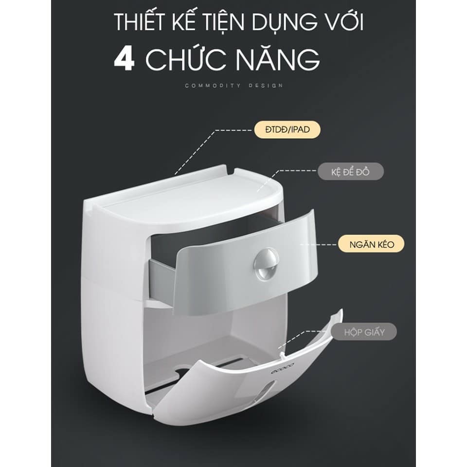 Hộp Đựng Giấy Vệ Sinh  2in1 Ecoco Cao Cấp