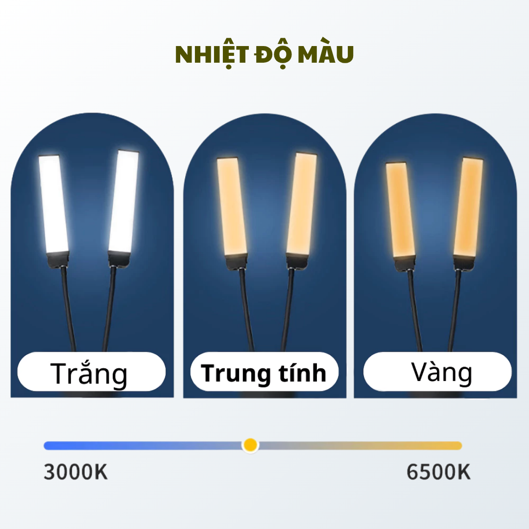 Đ&egrave;n 2 R&acirc;u Trợ S&aacute;ng Spa HULAKO Trợ S&aacute;ng Livestream, Phun Xăm, Spa, Điểu Chỉnh 3 M&agrave;u S&aacute;ng, 2 nh&aacute;nh linh hoạt, ch&acirc;n cao cấp Hot