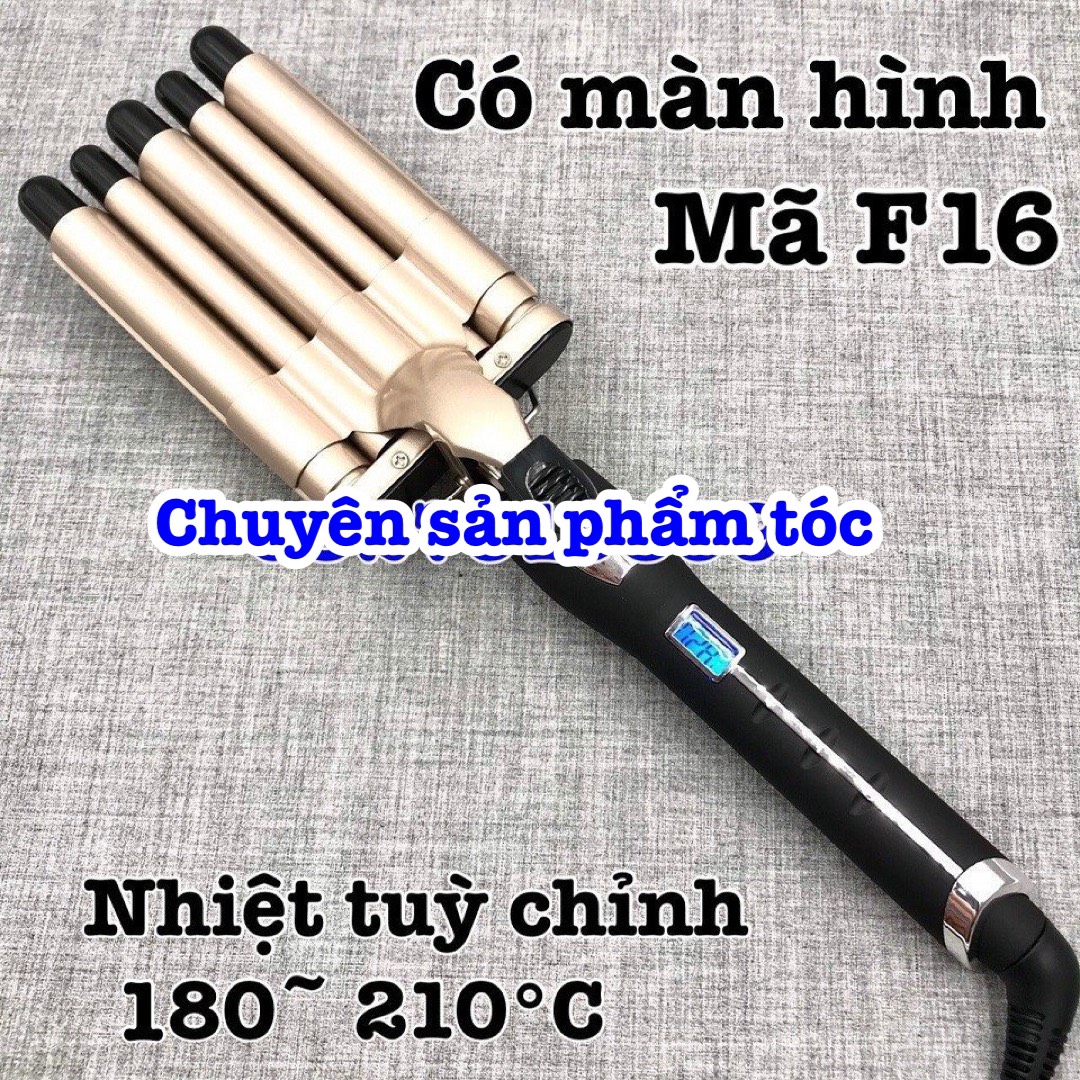 M&aacute;y uốn t&oacute;c 5 trục F15 H&agrave;n Quốc - Điều chỉnh nhiệt độ 80-210 độ C, m&agrave;n h&igrave;nh hiển thị, thiết kế 5 ống tạo s&oacute;ng Hot