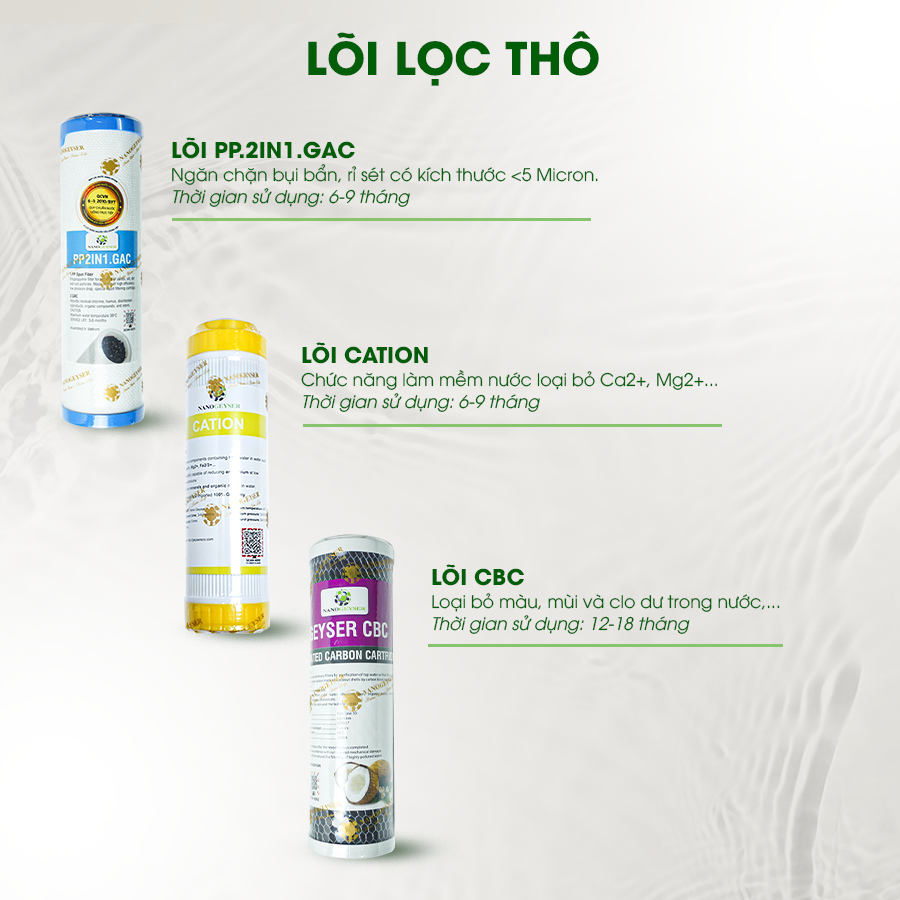 M&aacute;y lọc nước Nano Geyser ECO CRYSTAL, C&ocirc;ng nghệ m&agrave;ng lọc Nano, Bảo h&agrave;nh 5 năm Hot