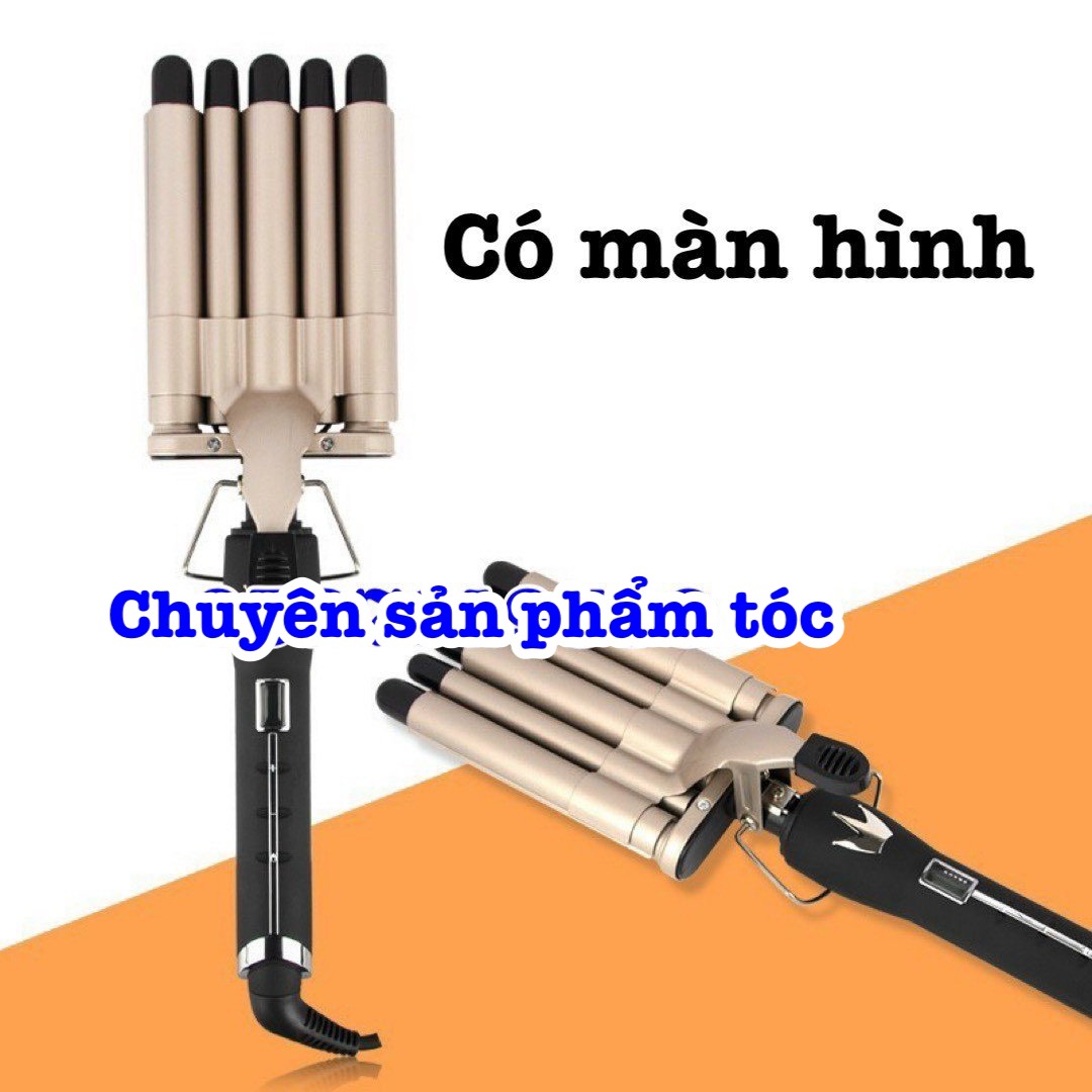 M&aacute;y uốn t&oacute;c 5 trục F15 H&agrave;n Quốc - Điều chỉnh nhiệt độ 80-210 độ C, m&agrave;n h&igrave;nh hiển thị, thiết kế 5 ống tạo s&oacute;ng Hot