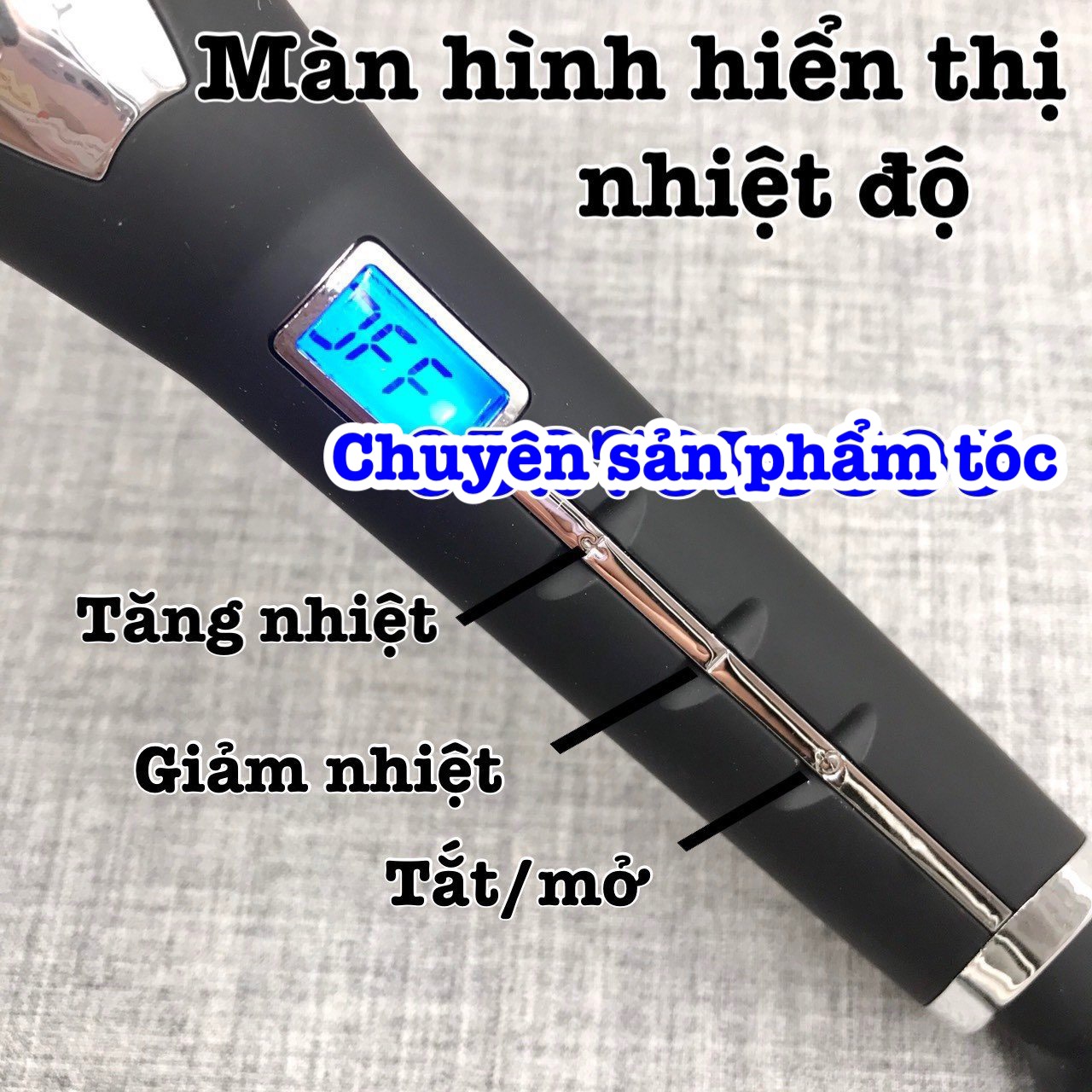 M&aacute;y uốn t&oacute;c 5 trục F15 H&agrave;n Quốc - Điều chỉnh nhiệt độ 80-210 độ C, m&agrave;n h&igrave;nh hiển thị, thiết kế 5 ống tạo s&oacute;ng Hot