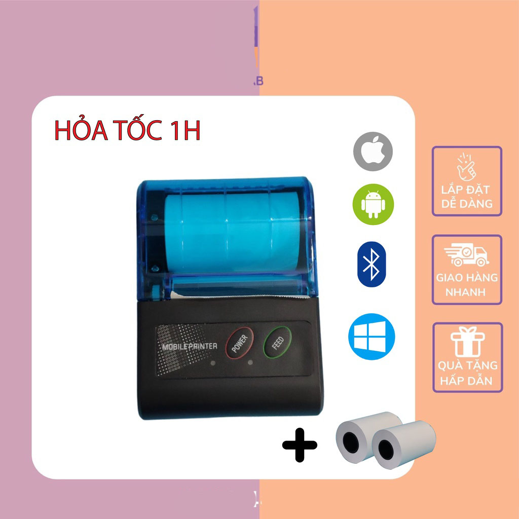Máy in bill Bluetooth nhiệt Mini không dây KiotViet Viettelpay  Hóa đơn Phiếu tính tiền Ảnh chụp màn hình Hot
