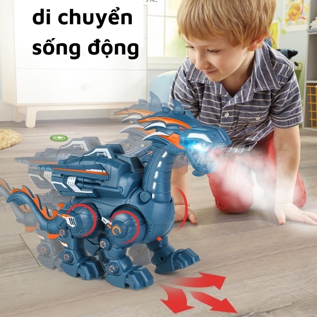 Robot khủng long đồ chơi phun lửa cỡ lớn cho bé-đồ chơi giải trí cho trẻ em