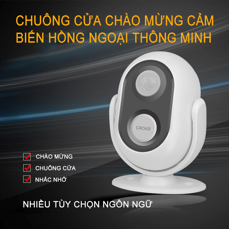 Chu&ocirc;ng b&aacute;o kh&aacute;ch hồng ngoại kh&ocirc;ng d&acirc;y Hot