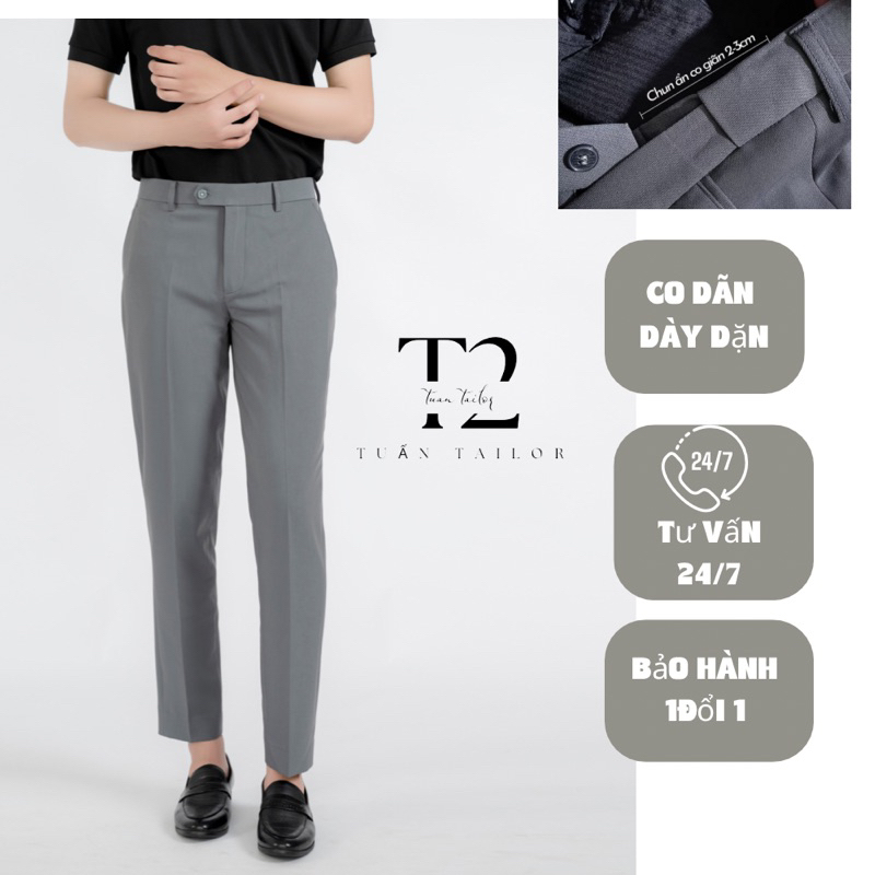 Quần &Acirc;u Nam , Quần T&acirc;y Nam Tăng Cạp Chun C&oacute; Thể Điều Chỉnh Từ 2-3cm Chất Đẹp