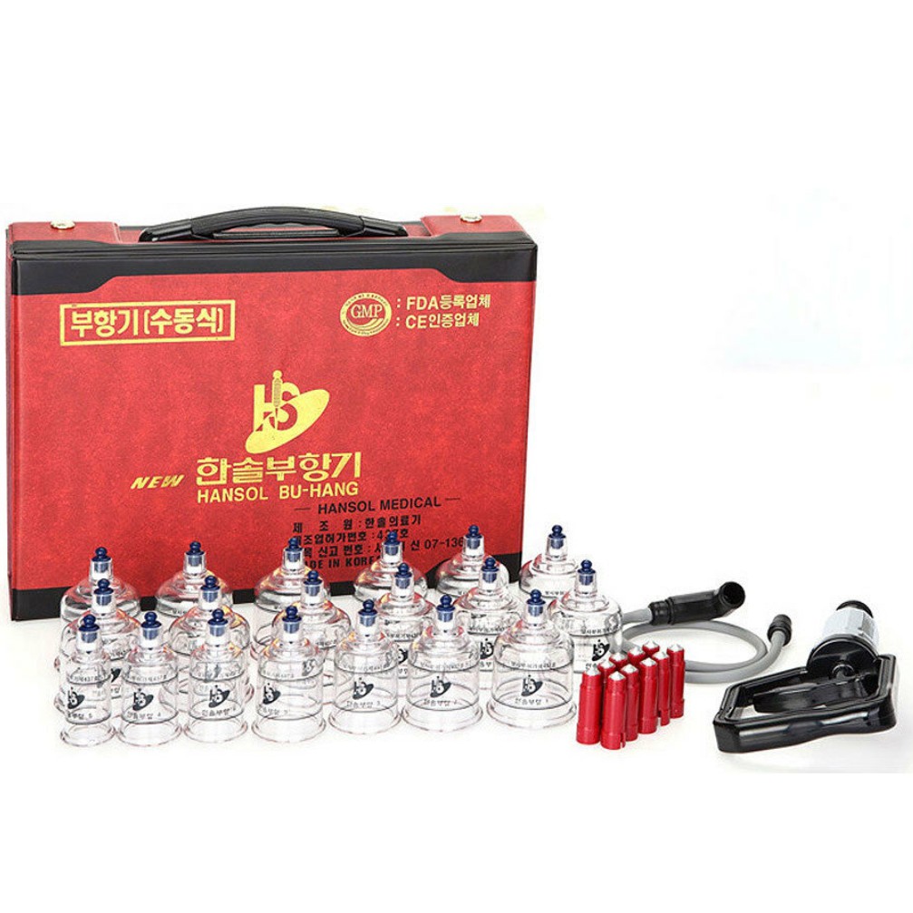 Bộ 19 cốc gi&aacute;c hơi giảm b&eacute;o m&aacute;t xa hỗ trợ chữa bệnh Hansol H&Agrave;N QUỐC Cao Cấp