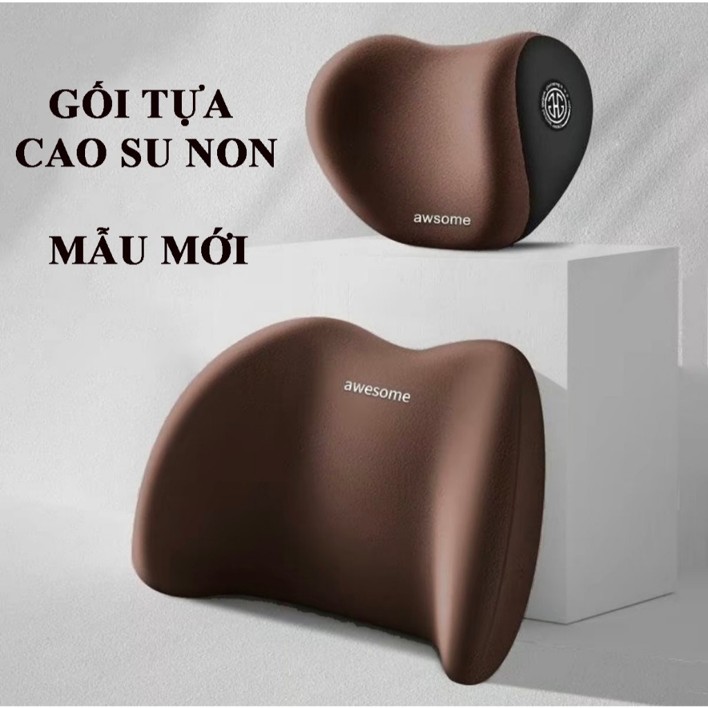 Gối tựa &ocirc; t&ocirc; cao su non + vỏ cotton tho&aacute;ng kh&iacute; si&ecirc;u đ&agrave;n hồi Hot