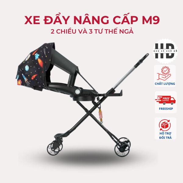 Xe đẩy n&acirc;ng cấp M9 2 chiều 3 tư thế ngả s&acirc;u c&oacute; giảm s&oacute;c cho b&eacute; y&ecirc;u Hot