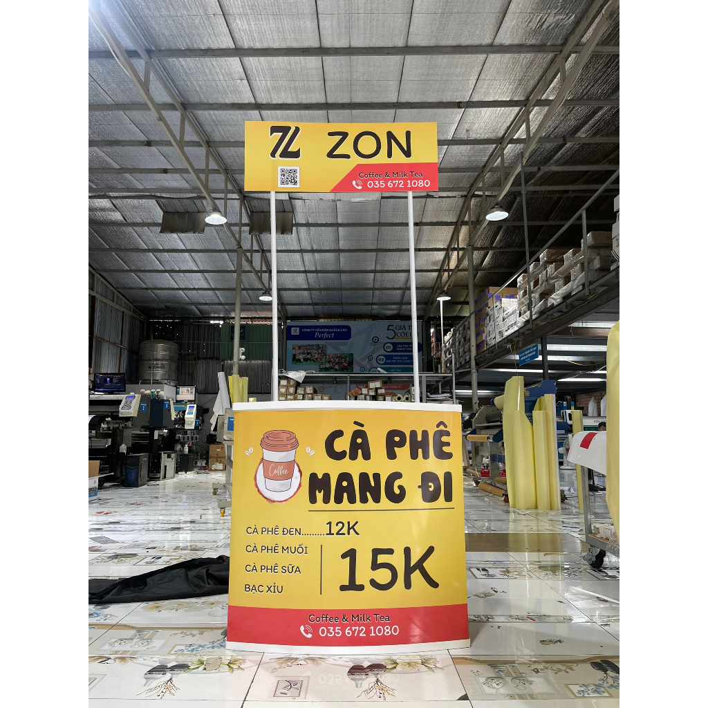 Booth Sampling, Quầy b&aacute;n h&agrave;ng di động bằng nhựa c&oacute; b&aacute;nh xe, quầy Cafe Takeaway, booth nhưa gấp gọn c&oacute; b&aacute;nh xe dụng Hot