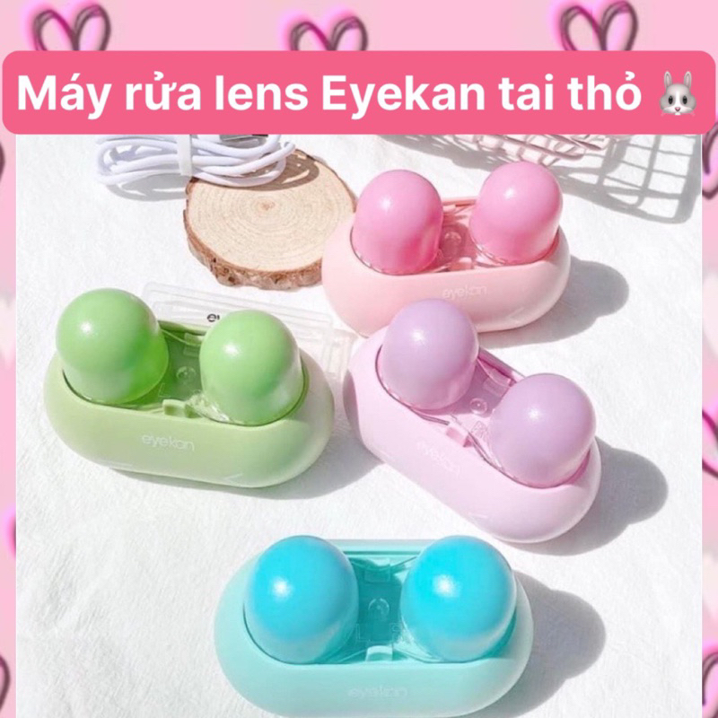 M&aacute;y rửa lens S&oacute;ng &acirc;m Tai Thỏ h&atilde;ng Eyekan loại tốt vệ sinh contactlens, k&iacute;nh &aacute;p tr&ograve;ng Hot