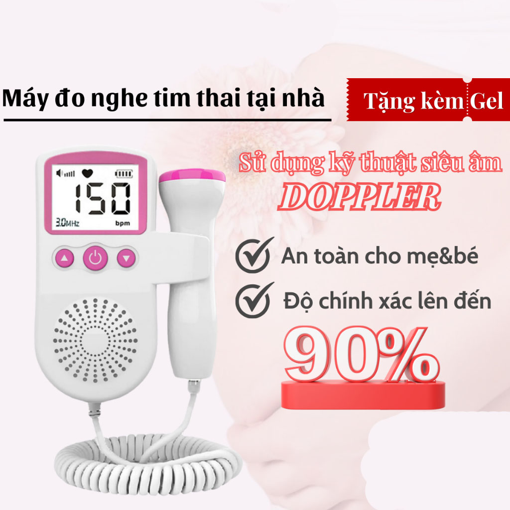 M&aacute;y đo nghe tim thai tại nh&agrave; Doppler tặng k&egrave;m gel Hot