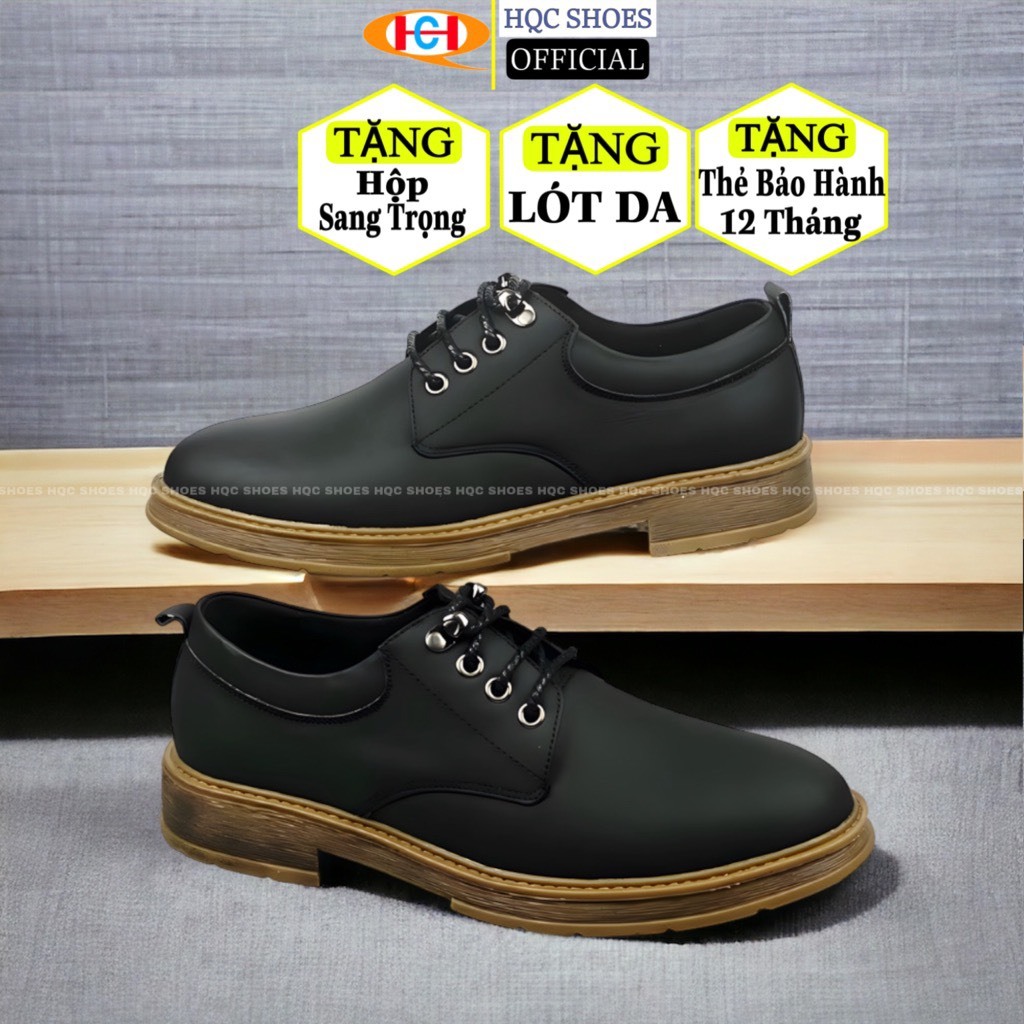 Gi&agrave;y nam HQC SHOES da b&ograve; nhập khẩu dầy dặn đế cao su bảo h&agrave;nh 1 năm Dr25 Hot