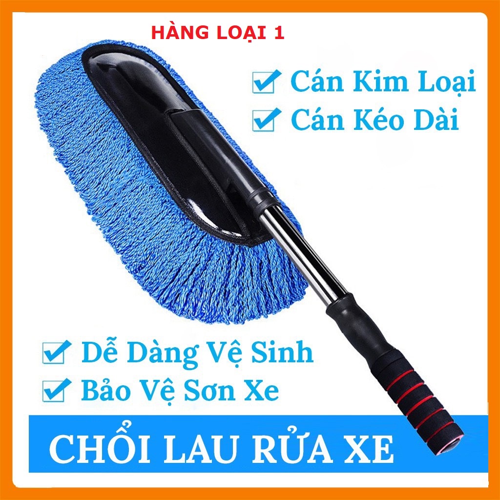 Chổi Rửa Xe &Ocirc; T&ocirc; Sợi Mềm Điều Chỉnh Được Độ D&agrave;i