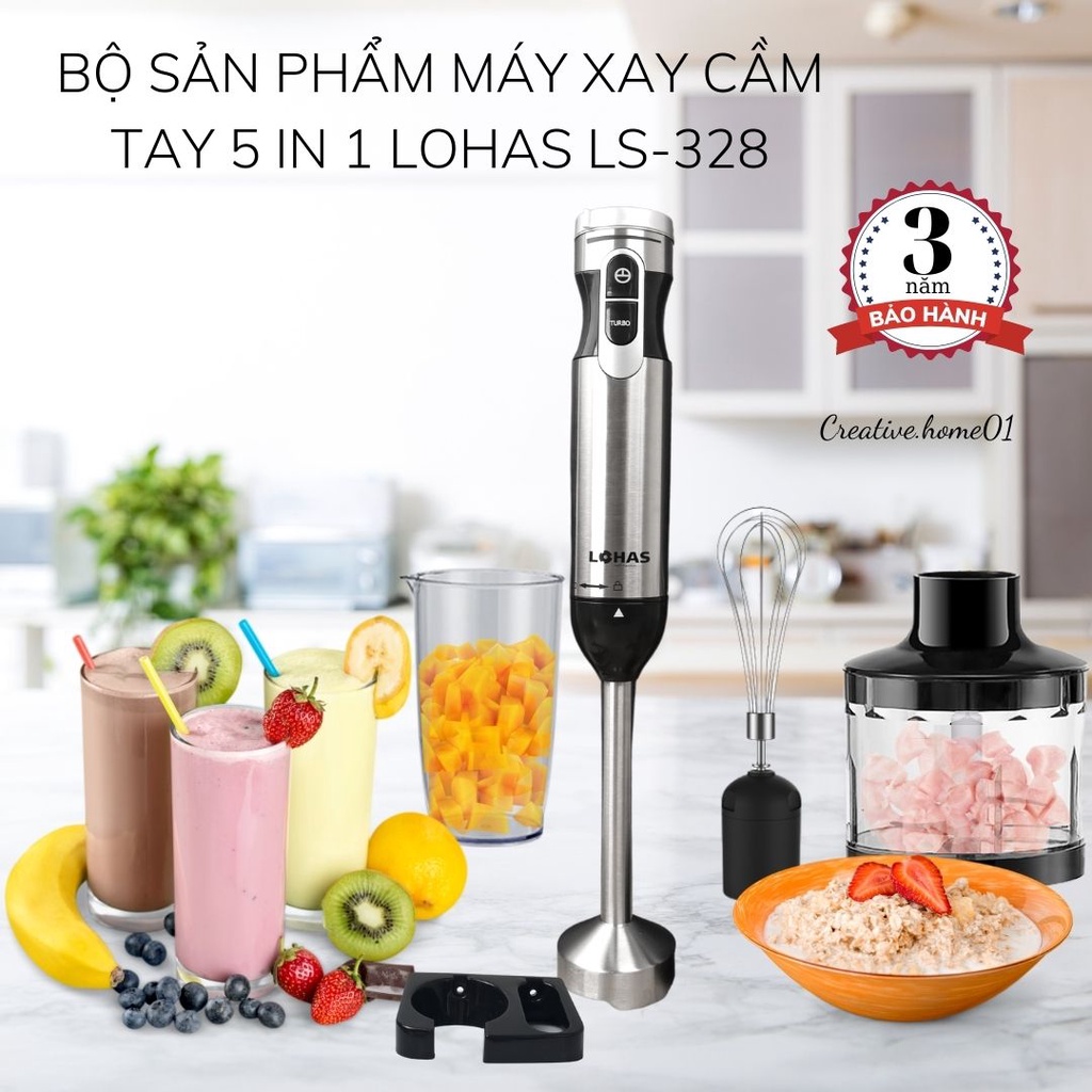 Bộ M&aacute;y Xay Cầm Tay Đa Năng 5 in 1 H&Agrave;N QUỐC LOHAS LS-328 Cao Cấp