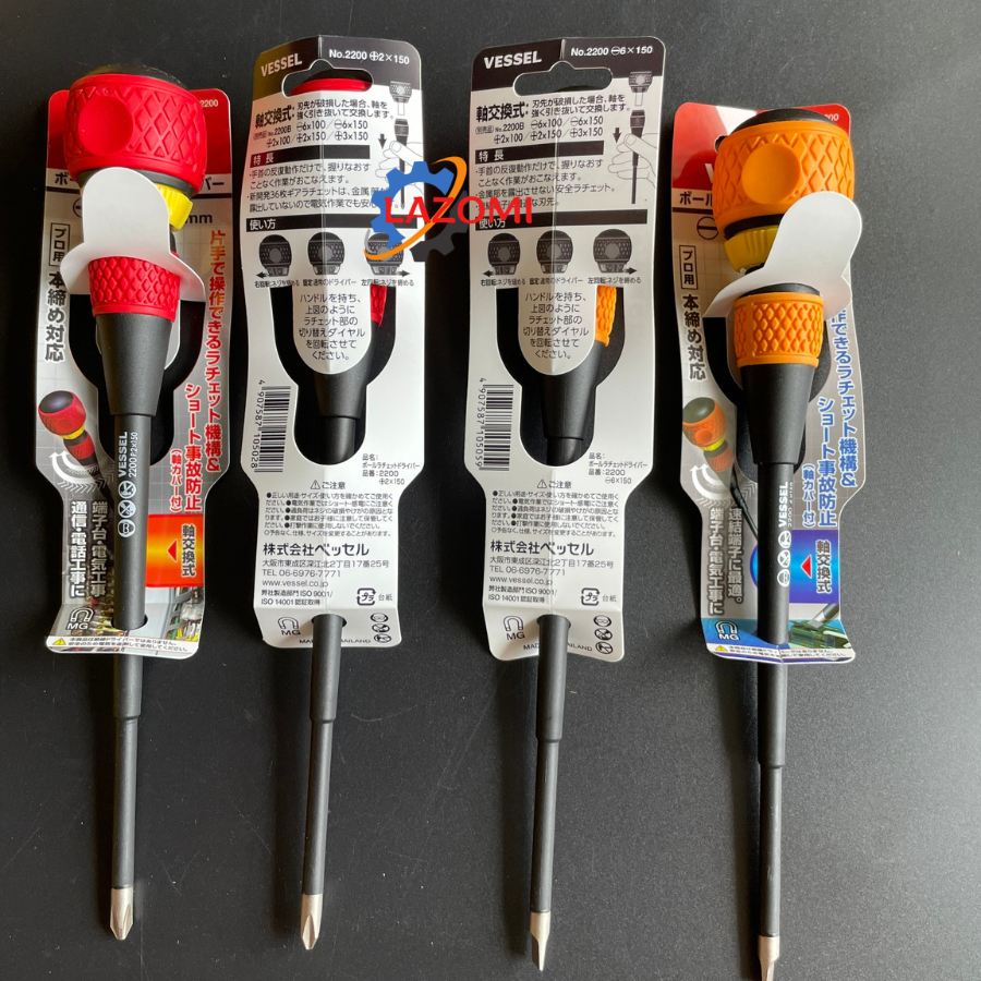 T&ocirc; v&iacute;t tự động đảo chiều Vessel 2 cạnh/ 4 cạnh Vessel No.2200+2x150/ No.2200-6x150 Made in Japan- LAZOMI tools Hot