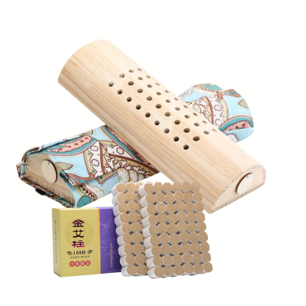 Gối X&ocirc;ng Ngải Cứu, Gối X&ocirc;ng Cổ, Thắt Lưng + 108v Ngải Đoạn Loại Tốt Gi&uacute;p Giảm Đau Mỏi Vai G&aacute;y