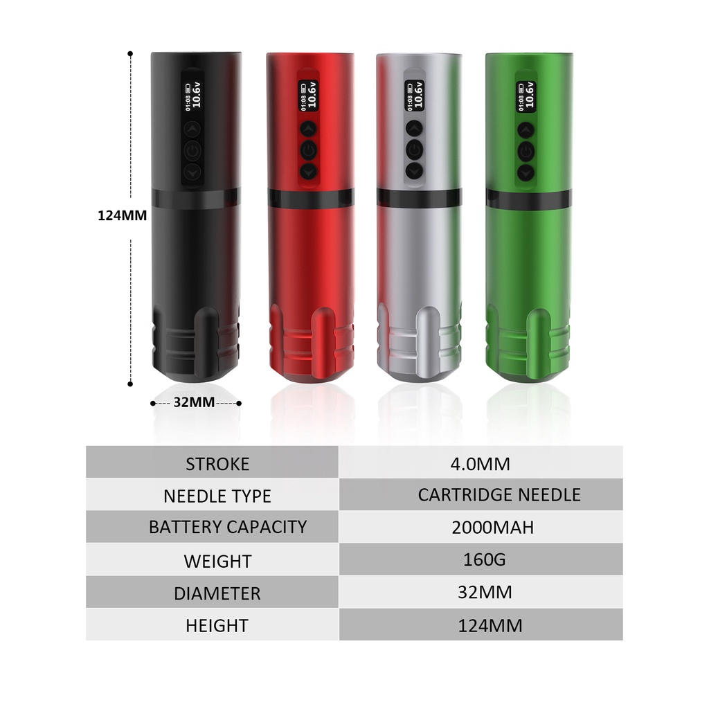 M&aacute;y Xăm H&igrave;nh Kh&ocirc;ng D&acirc;y 4.0mm C&oacute; Hộp Đựng Điều Chỉnh Được Năng Lượng Lớn Cho B&uacute;t Xăm long Time Liner V&agrave; Sắc Th&aacute;i L&agrave;m Việc Cao Cấp