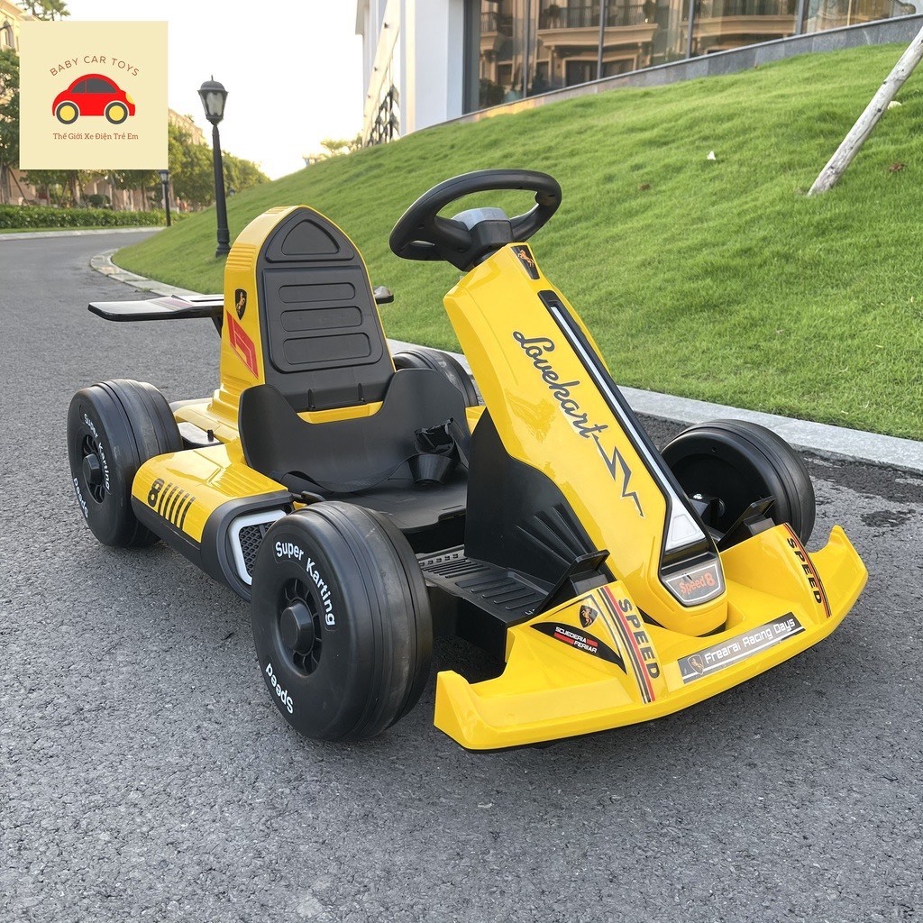 &Ocirc; T&ocirc; Điện Xe Đua F1 Kart 8 Cho B&eacute; Tự L&aacute;i V&agrave; Điều Khiển Xa 2 Động Cơ Cao Cấp