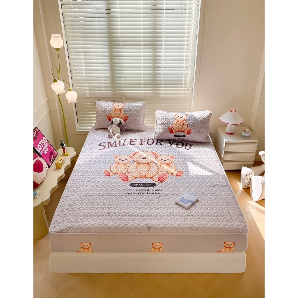 Ga gối nỉ Nhung Trần b&ocirc;ng bo chun bọc đệm Disney cao cấp chuẩn nhập Hot