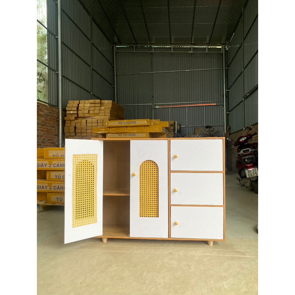 Tủ gi&agrave;y gỗ đa năng, kệ gi&agrave;y 5 c&aacute;nh phối m&acirc;y sang trọng hiện đại, chất liệu gỗ MDF phủ MINE chống thấm chống xước Hot