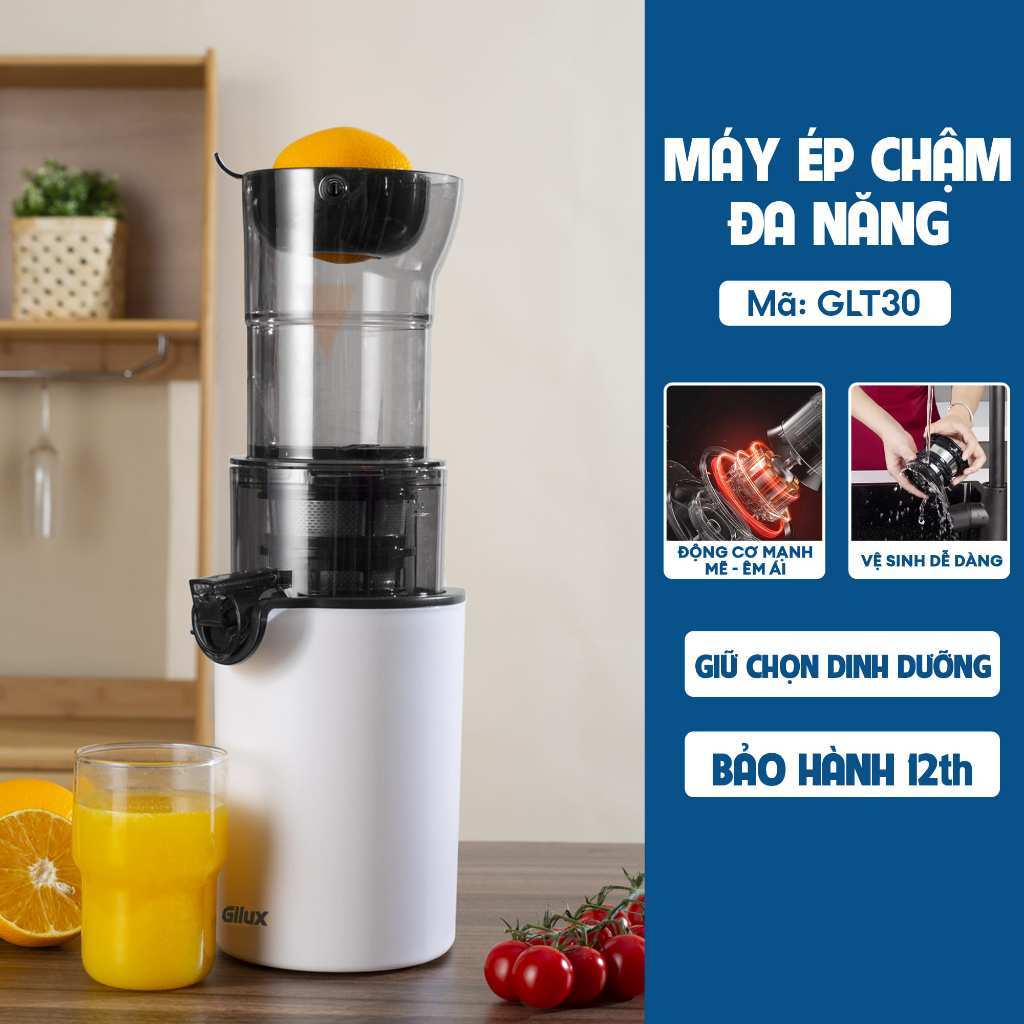 M&aacute;y &eacute;p chậm Gilux GLT30 c&ocirc;ng suất 200W &eacute;p tr&aacute;i c&acirc;y nguy&ecirc;n quả dễ th&aacute;o lắp vệ sinh Hot