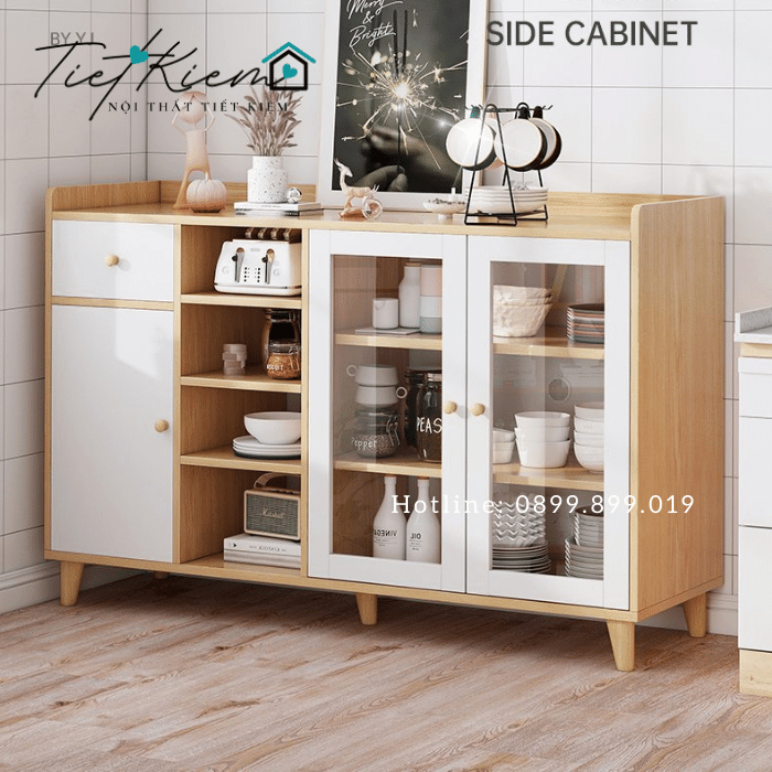 Tủ kệ bếp đẹp th&ocirc;ng minh B01999 CAO CẤP