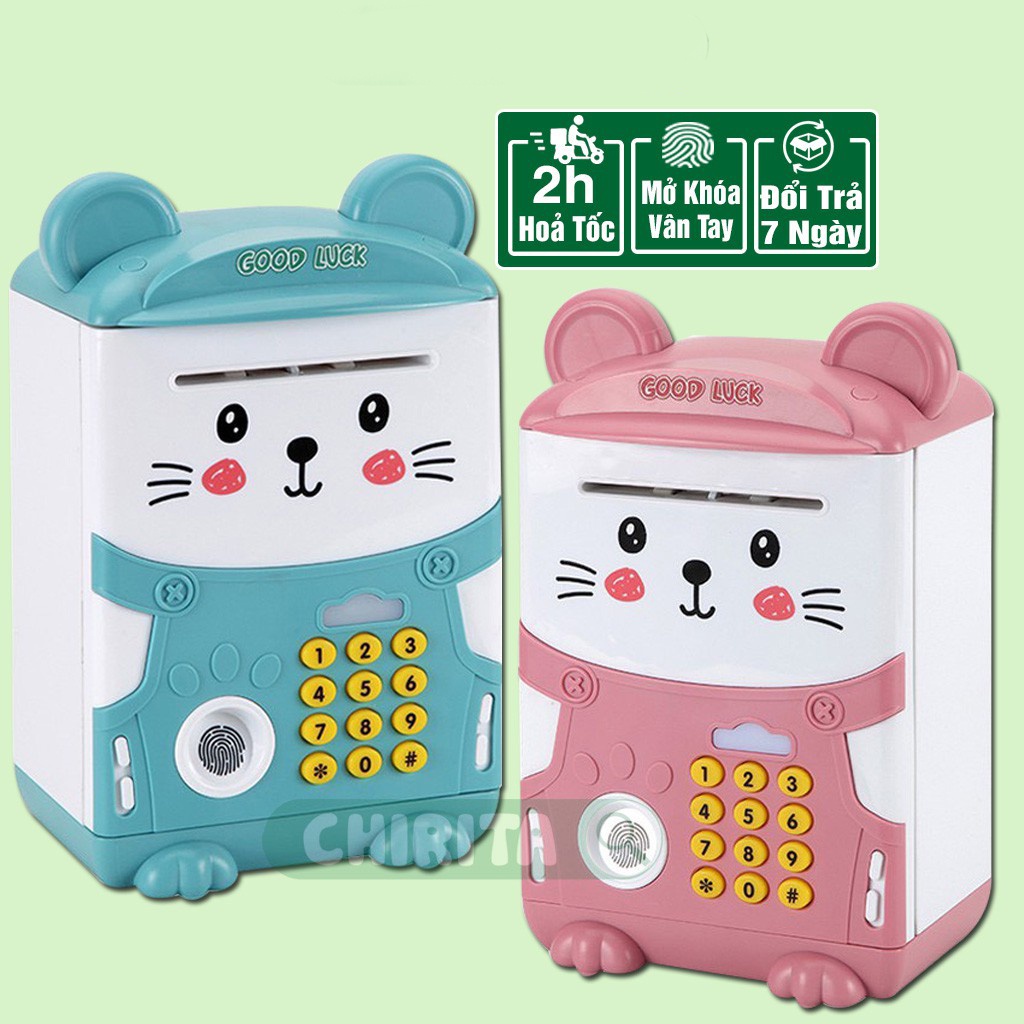 K&eacute;t Sắt Mini Cho B&eacute; C&oacute; Kho&aacute; Điện Tử Th&ocirc;ng Minh, R&uacute;t Tiền Tự Động D&agrave;nh Cho B&eacute; Hot