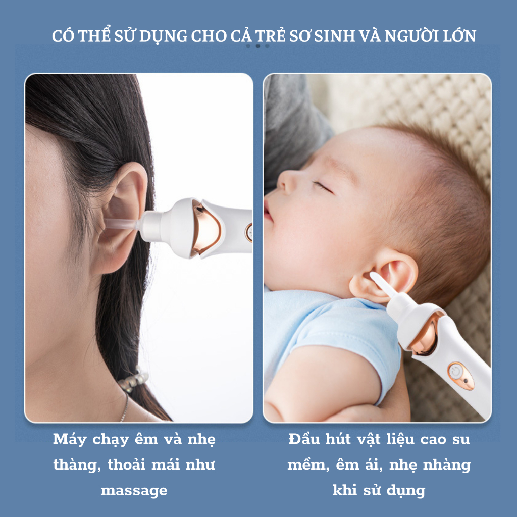 M&aacute;y h&uacute;t r&aacute;y tai đầu silicon mềm mại kh&ocirc;ng g&acirc;y tổn thương tai, độ ồn thấp, h&uacute;t cực sạch Hot