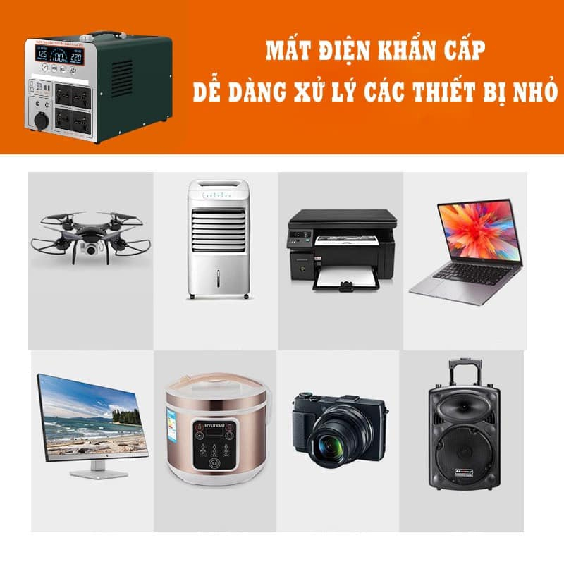 Trạm Ph&aacute;t Điện 220V - Trạm Sạc Dự Ph&ograve;ng C&ocirc;ng Suất Lớn - Lưu Điện - T&iacute;ch Điện - Di Động (c&oacute; thể sạc năng lượng mặt trời)