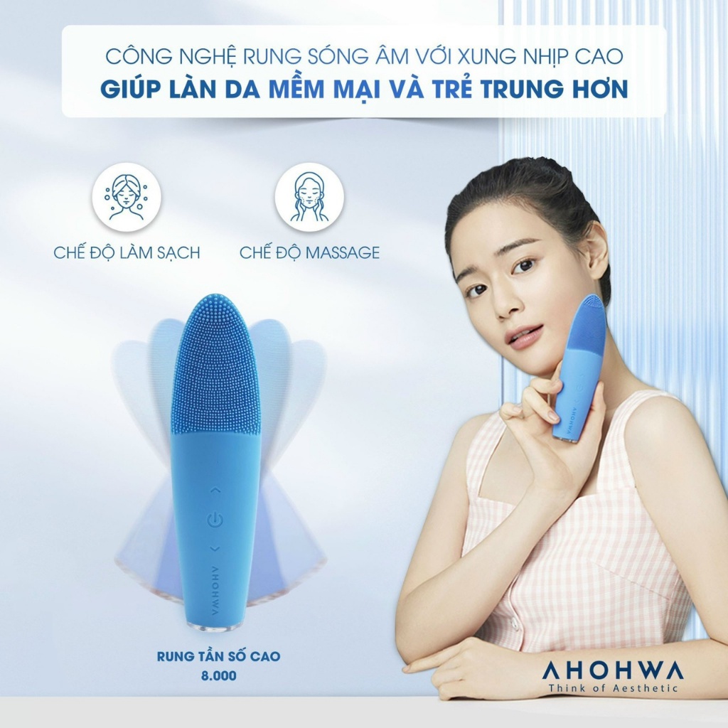 M&aacute;y rửa mặt rung s&oacute;ng &acirc;m Ahohwa SI&Ecirc;U HOT