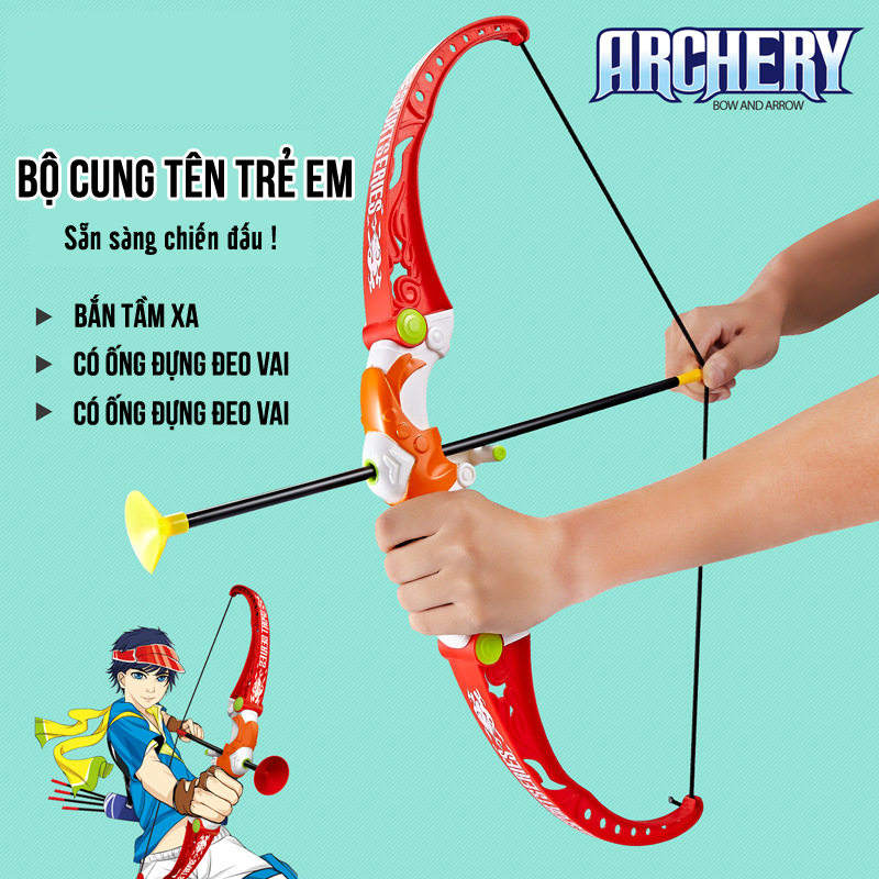 Đồ chơi b&eacute; trai bắn cung ANDY KIDS cung t&ecirc;n an to&agrave;n cung t&ecirc;n chắc khỏe, mũi t&ecirc;n bằng silicon h&uacute;t d&iacute;nh an to&agrave;n Cao Cấp